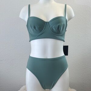 Norma Kamali Sage Green Bra Set